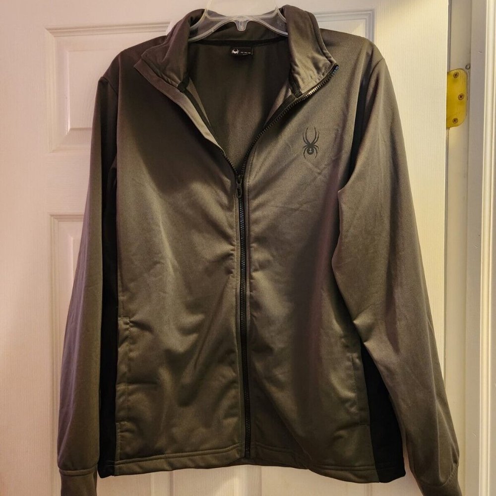 NEW Spyder Track Jacket Gray Full Zip Mens Medium